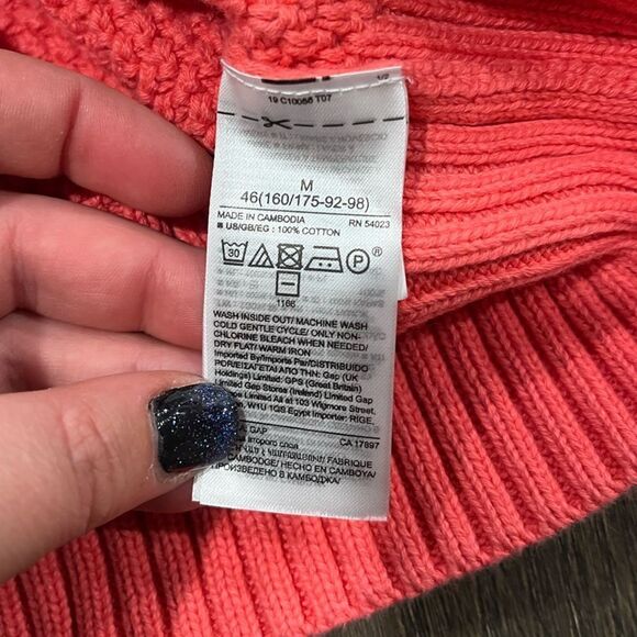 GAP Mix-Stitch Crew Neck Sweater Coral - Size M - Picture 4 of 10